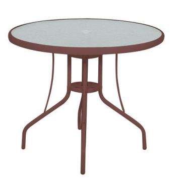 Imagem de Mesa para Jardim com Tampo de Vidro Redonda Noronha Bel - Bel Fix, Mar