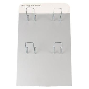 Imagem de Placa de exibição de bateria para aparelhos auditivos Botão de grande capacidade Suporte organizador de bateria com 4 suportes para lojas profissionais de aparelhos auditivos