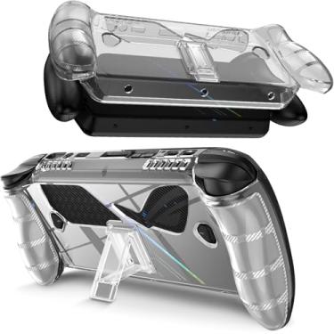 Imagem de Miimall Capa transparente para ASUS ROG Xbox Ally X com suporte, à prova de choque, antiarranhões, antiderrapante, capa protetora de silicone macio para ROG Xbox Ally X 2025, console de videogame