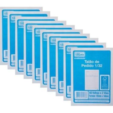 Imagem de Kit com 10 Talão de Pedido 1/32 Pequeno 40x2 Vias - 80 Folhas Tilibra