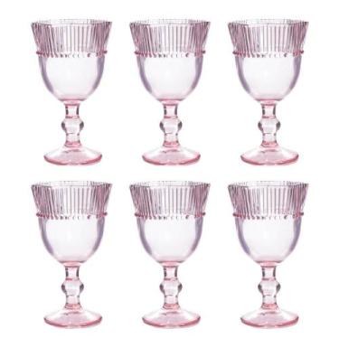 Imagem de Jogo De Taça De Vidro Linx Rosa 270 ml 6 Peças - Wincy Casa
