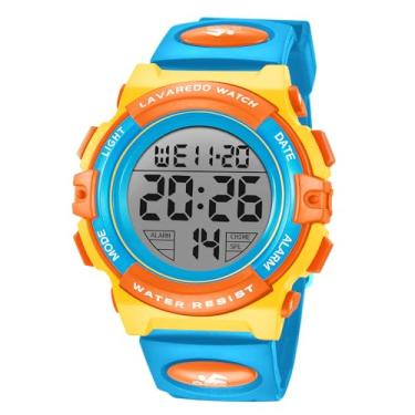 Imagem de Relógio infantil, relógio para meninos de 3 a 15 anos, cronógrafo digital esportivo ao ar livre multifuncional LED 50 m à prova d'água com alarme e calendário analógico para crianças com pulseira de
