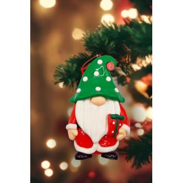 Imagem de Wizardi Enfeite de Natal - Papai Noel de gengibre brilhante com presente. Decoração festiva F07-N2-7-E2511C