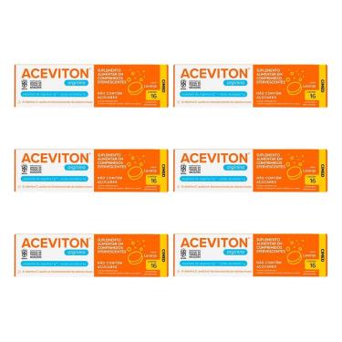 Imagem de Kit 6 unidades Aceviton Arginina Laranja c/ 16 cpr