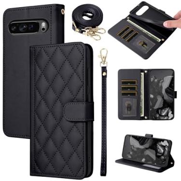 Imagem de Furiet Argyle Capa carteira para Google Pixel 9 Pro XL/10 Pro XL com alça de pulso/ombro, compartimentos para cartões, capa de telefone com suporte de couro PU de luxo para Pixel9 9Pro Nine Pixel10