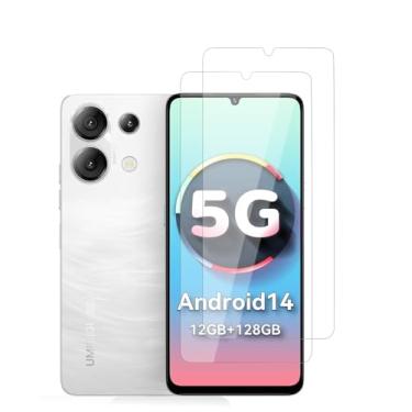 Imagem de Protetor de tela para UMIDIGI G9 5G – Pacote com 2 películas de vidro temperado, dureza 9H, antiarranhões, clareza HD, sem bolhas, antiimpressões digitais, protetor de tela sensível ao toque