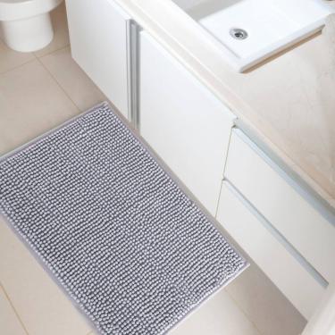 Imagem de Tapete Banheiro 40x60 Antiderrapante Bolinha Microfibra Macarrão