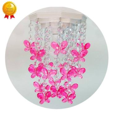 Imagem de Lustre Infantil Decoração Quarto De Menina Bebê Borboletas