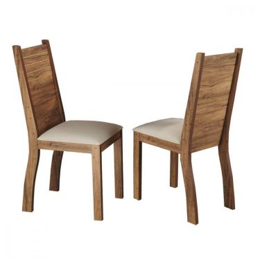 Imagem de Conjunto 2 Cadeiras Napoli Imbuia Tecido Veludo Pastel Viero Imbuia