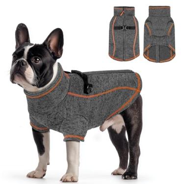 Imagem de Vitiswap Jaquetas para cães médios para meninos, jaqueta refletiva de lã quente para cães, casaco com zíper com anel em D para coleira roupas de clima frio para animais de estimação, cinza GG