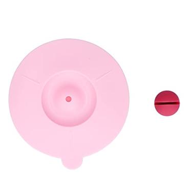 Imagem de Tampa de copo de silicone com forte adsorção, resistência à fixação, design de colher, cantos arredondados, toque delicado, capas de silicone para café, chá, copos de vidro de (Rosa)