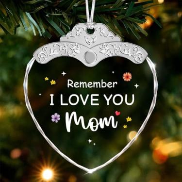 Imagem de GIFTELIX Ornamento de vidro - presentes para mãe - presente de aniversário Remember I Love You Mom - Presentes para mãe de filhas - Lembrança sentimental - Presente para mãe da filha e filho