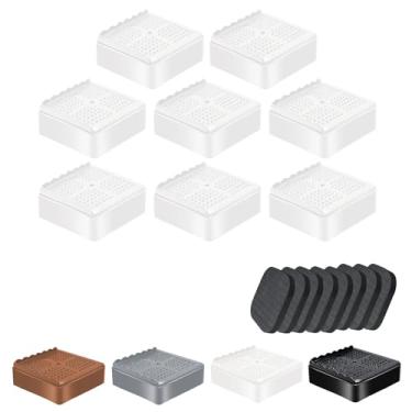 Imagem de Elevadores de móveis para cama resistentes de 2,5 cm, 5 cm, 7,6 cm, 10 cm, em forma de L, ajustável, elevador de cama, para pernas de mesa, sofá, poltrona, geladeira, máquina de lavar (2,5 cm, branco