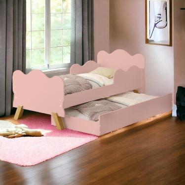 Imagem de Cama Infantil Angel Rosê Com Auxiliar Cambel