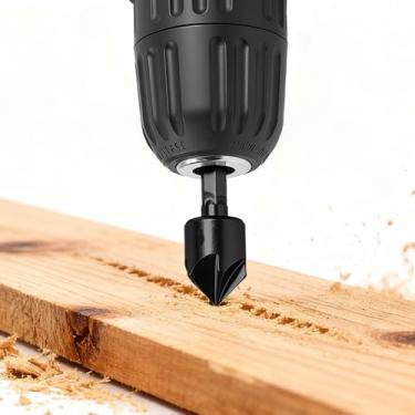 Imagem de Conjunto de brocas escareadoras de 3 peças, madeira metálica, carpintaria, fabricação de plástico 12 mm + 16 mm + 19 mm (preto)