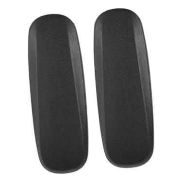 Imagem de RNXRZANK Conjunto de 2 Almofadas de Apoio de Braço para Cadeira de Escritório em Couro PU, Fáceis de Instalar com Furos de Montagem, Impermeáveis, Style C, Tamanho real