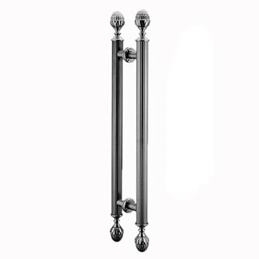 Imagem de STXYANGV Maçaneta de porta de entrada moderna Puxador de porta push-pull, 20/24/27/31/35/39/43/119.4 cm de comprimento, maçaneta de porta de chuveiro de vidro redonda, puxadores de porta de celeiro