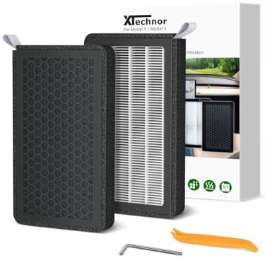 Imagem de XTechnor Tesla Modelo 3 Modelo Y Filtro de ar HEPA 2 pacotes com Filtro de ar de reposição condicional de carbono ativado Tesla Air
