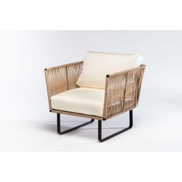 Imagem de Poltrona de área externa em alumínio e junco sintético - Sarah Móveis