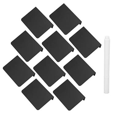Imagem de Conjunto de mini quadro-negro com 10 peças, pequenos sinais de quadro-negro reutilizáveis ​​de plástico para casamento, salão de beleza, números de mesa, etiquetas de nome,