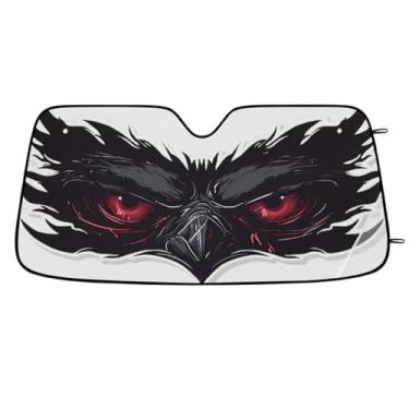 Imagem de Para-brisa dianteiro do carro, pára-sol, olhos de águia, vermelho, dobrável, leve, para-sol para janela e para-brisa, bloqueia o verão, raios UV, mantém o carro fresco, viseira de para-brisa para a