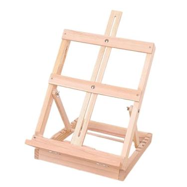 Imagem de UGPLM Cavalete de mesa, prancheta, suporte de exposição dobrável para serviços pesados, cavalete de pintura, prancheta para estúdio de arte, Madeira de Pinho