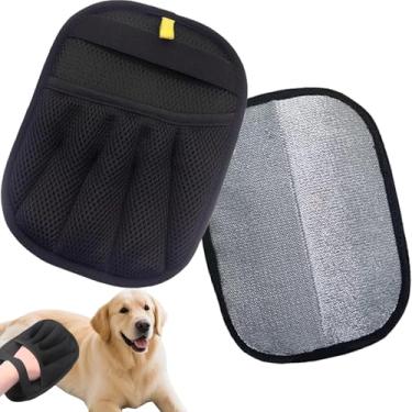 Imagem de 2 luvas de remoção de pelos de animais de estimação para gatos e cães, luvas de remoção de escova eletrostática reutilizáveis (preto)