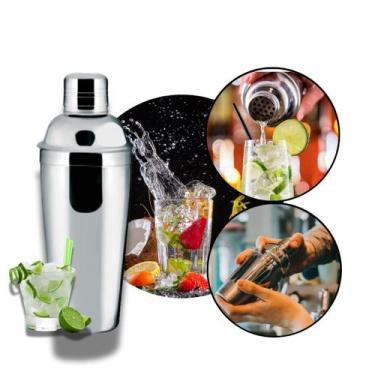 Imagem de Coqueteleira Inox Classic Profissional Coador Tampa Tampa Dosar Drink 