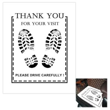 Imagem de RUENXG Tapetes de papel branco para carro, 12 peças, protetor de chão de carros, veículos descartáveis, tapetes de agradecimento, para detalhes de carros, concessionária, temporária, adesivo, 48 x