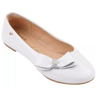 Imagem de Sapatilha Infantil Pampili Super Fofura Laço Branco Verniz-Feminino