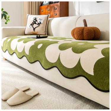 Imagem de SPXMQSS Capas de sofá para sofá seccional, capas universais antiderrapantes para sofás, capa de sofá macia de chenille 1/2/3/4 lugares, protetor de móveis em forma de L B 90 x 240 cm