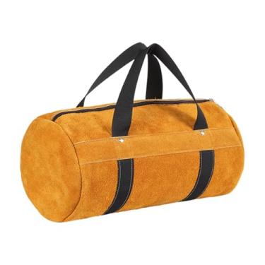 Imagem de Ioensy Bolsa organizadora de ferramentas para eletricista, material de limpeza, em PU, versátil, com alça, ideal para transporte e organização de materiais, M Yellow