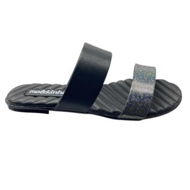 Imagem de Chinelo Rasteirinha Slide Infantil Molekinha 2353.101, Preto, 35