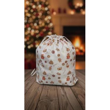 Imagem de Saco De Presente P/ Lembrancinhas Enfeite De Natal C/ Cordão - D Prese