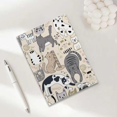 Imagem de Caderno de gato, caderno A5 para anotações de escritório, agenda de 21 x 14,7 cm, agenda, diário de viagem, coisas de gato, presentes para amantes de gatos-1
