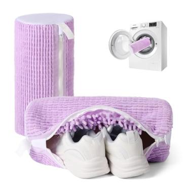 Imagem de IcosaMro Bolsa para máquina de lavar sapatos, bolsa de lavanderia para lavadora e secadora, reutilizável, 2 peças, sacos de limpeza de sapatos para tênis (lavanda - pacote com 2)