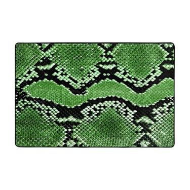 Imagem de Zeraoke Tapetes de área de pele de cobra verde para sala de estar de 1,2 x 1,8 m, tapete macio e moderno, tapetes felpudos antiderrapantes para decoração de casa, tapete lavável para quarto, jantar,
