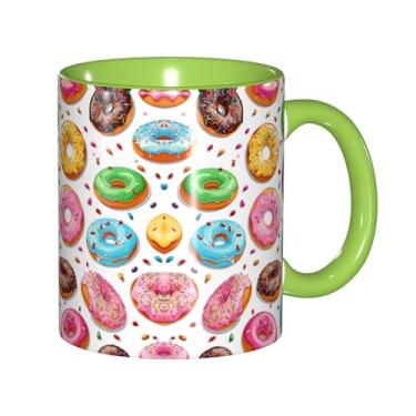 Imagem de Zeraoke Canecas de café criativas com estampa de donuts, personalizadas, presente para a família, tamanho de 325 ml, unissex