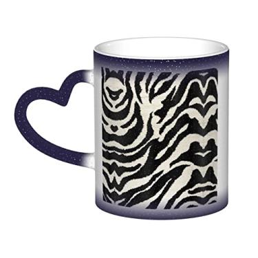 Imagem de Zebra Animal Divertido Xícara de Café, Magia Sensível ao Calor, Mudança de Cor, Copo de Cerâmica 12 Oz, Para Café/Chá/Leite/Cacau, Para Adolescentes/Aniversário/Festival/Presentes