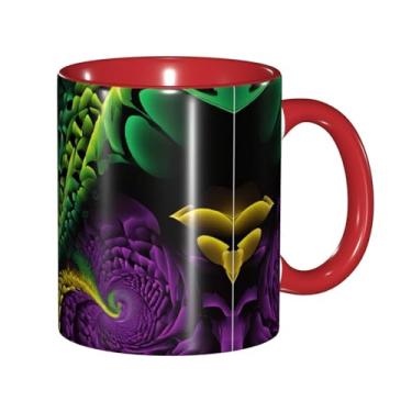 Imagem de Zeraoke Canecas de café criativas com estampa de flores coloridas, personalizadas, presente para família, tamanho de 325 ml, unissex