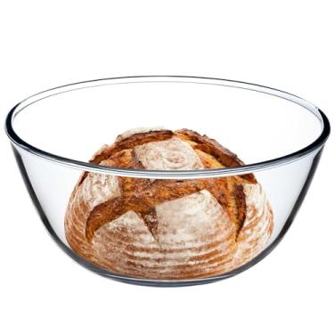 Imagem de EWAFILU Tigela grande de vidro de 4,7 litros para cozinhar salada de vidro transparente para fermento, preparação e cozimento de salada e armazenamento (1, 4,7)