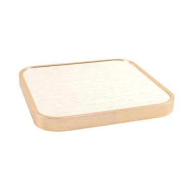 Imagem de Hailong Ming Bandeja de Veludo Leve E Elegante para Exibição de Joias, Ideal para Domésticas, em Uma Mesa Ou em Uma Loja. Suporte para Anéis E Expositor, 92 Slots Bege