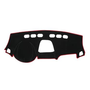 Imagem de INFINAUTO Capa de painel, console central antiderrapante tapete de painel para Buick Encore 2013-2016 poliéster preto vermelho, 1 peça