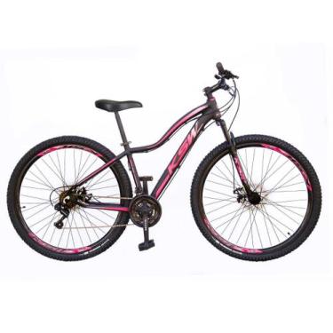 Imagem de Bicicleta Feminina Aro 29 KSW MWZA 24 Marcha Freio a Disco, Preto, Ros