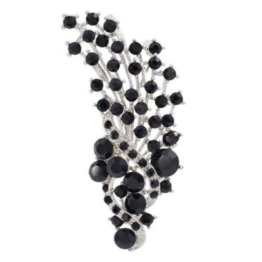 Imagem de Broche Strass Buquê BRG25678 - Akasaki, Prateado, Preto
