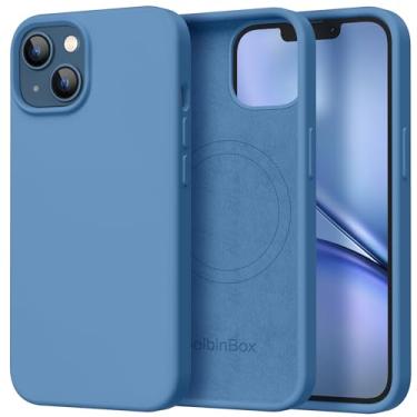 Imagem de GolbinBox Capa magnética para iPhone 13, compatível com MagSafe, [forro de microfibra macio antiarranhões], capa protetora de silicone líquido fino à prova de choque para iPhone 13 de 6,1 polegadas,