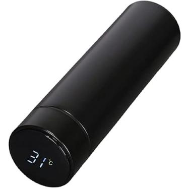 Imagem de Garrafa Térmica Inteligente com Display LED de Temperatura Digital, Aço Inoxidável 304, 500ml, Isolamento a Vácuo Dupla Camada, Mantém Quente e Frio por 12 Horas