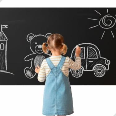 Imagem de Adesivo lousa quadro Negro Escolar 5m x 45cm autoadesivo, Papel de Parede para escrever e Desenhar, ideal para, estudantes, crianças, Professores, Escola, Trabalho Escritório