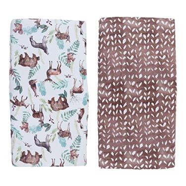 Imagem de CUOFYUNL 2 unidades de lençol de berço respirável elástico para colchão de bebê capa para retângulo ampulheta formato oval