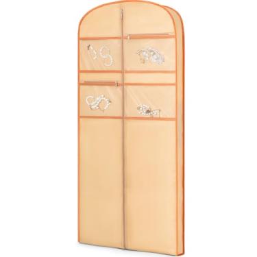 Imagem de Bolsa de roupa de 165 cm para viagem para pendurar roupas de armazenamento capa de terno com zíper e armazenamento de acessórios para casacos, vestidos, ternos